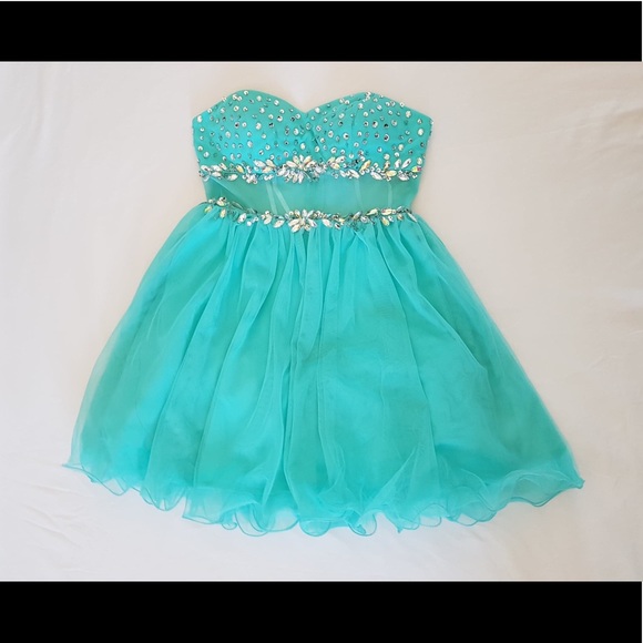 Aqua Flowy Dress - Picture 2 of 3